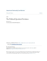 The Political Question Doctrines