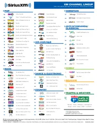 XM CHANNEL LINEUP Your Subscription Package Will Determine Actual Channel Lineup