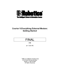 Courier V.Everything External Modem: Getting Started