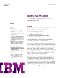 IBM SPSS Modeler Data Sheet