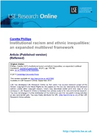Institutional Racism and Ethnic Inequalities: an Expanded Multilevel Framework