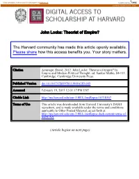 John Locke: Theorist of Empire?