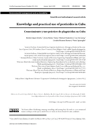 Knowledge and Practical Use of Pesticides in Cuba