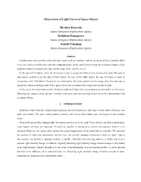 Observation of Light Curves of Space Objects Hirohisa Kurosaki Japan