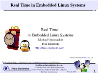 Real Time in Embedded Linux Systems