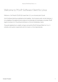 Teradici Pcoip Software Client 20.04 for Linux Administrators Guide