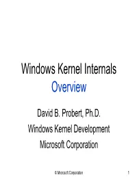 Windows Kernel Internals Overview