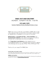 4:00 Pm 215.600.1291 Www. Frieda for Generations.Com