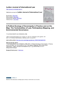 A Political Ecology of Sovereignty in Practice and on the Map: the Technicalities of Law, Participatory Mapping, and Environmental Governance