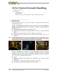 AI for Tactical Grenade Handling