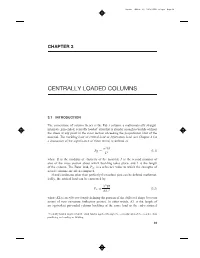 Centrally Loaded Columns