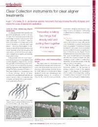 Clear Collection Instruments for Clear Aligner Treatments
