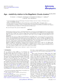 Metallicity Relation in the Magellanic Clouds Clusters�,��,�