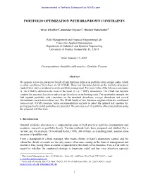 Portfolio Optimization with Drawdown Constraints