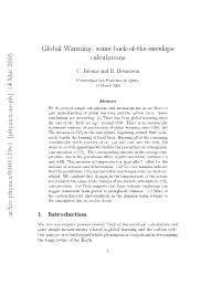 14 Mar 2005 Global Warming: Some Back-Of-The-Envelope Calculations