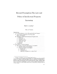 Beyond Preemption:The Law and Policy of Intellectual Property