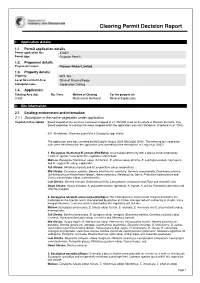 Clearing Permit Decision Report