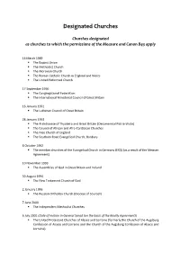 Designated Churches