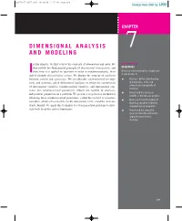 Dimensional Analysis and Modeling