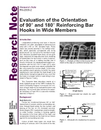 Evaluation of the Orientation of 90° and 180° Reinforcing Bar Hooks In