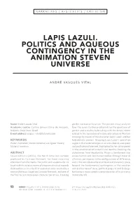 Lapis Lazuli. Politics and Aqueous Contingency in the Animation Steven Universe