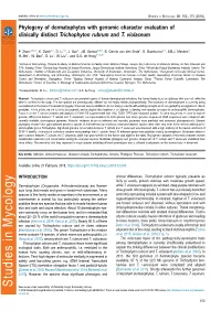 Phylogeny of Dermatophytes with Genomic Character Evaluation of Clinically Distinct Trichophyton Rubrum and T