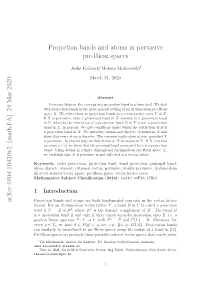 Projection Bands and Atoms in Pervasive Pre-Riesz Spaces