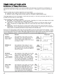 Time Delay Relays