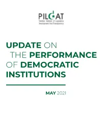 Update on the Performance of Democratic Institutions