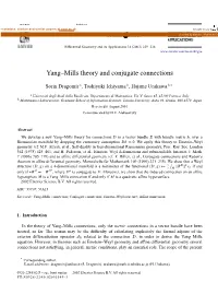 Yang–Mills Theory and Conjugate Connections