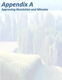 Appendix a Approving Resolution and Minutes