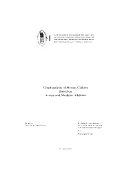 Cryptanalysis of Stream Ciphers Based on Arrays and Modular Addition