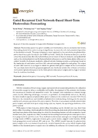 Gated Recurrent Unit Network-Based Short-Term Photovoltaic Forecasting
