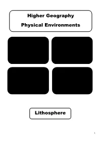 Higher Geography Physical Environments Lithosphere