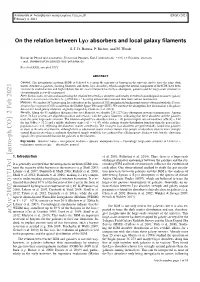 On the Relation Between Lya Absorbers and Local Galaxy Filaments