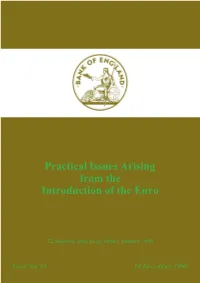 Practical Issues Arising from the Introduction of the Euro