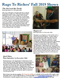 Rags Fall 2019 Show Descriptions