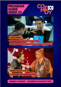 ABC KIDS/COMEDY Program Guide: Week 33 Index