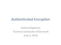 Authenticated Encryption
