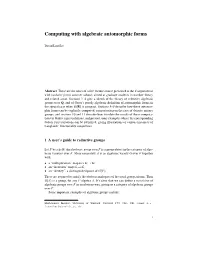 Computing with Algebraic Automorphic Forms
