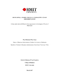 Developing a Model for Halal Food Supply Chain Implementation