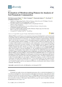Evaluation of Metabarcoding Primers for Analysis of Soil Nematode Communities