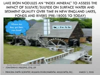 Lake Iron Nodules an “Index Mineral”
