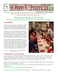 Lovefeast! Welcome to Advent at Lake Park!