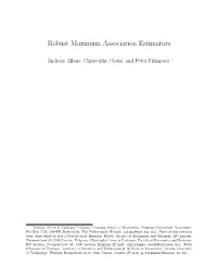 Robust Maximum Association Estimators