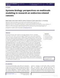 Systems Biology: Perspectives on Multiscale Modeling in Research on Endocrine-Related Cancers