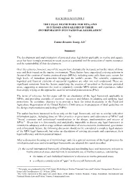 BACKGROUND PAPER 5 the LEGAL FRAMEWORK for Mpas