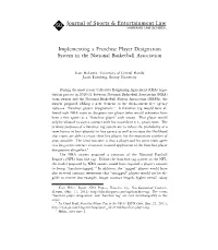 Implementing a Franchise Player Designation System in the National Basketball Association