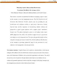 Mitigating Cognitive Biases in Risk Identification