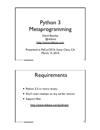 Python 3 Metaprogramming Requirements